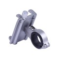 Держатель телефона HFCM-16 TATA (крепление на руль),  алюминий, серый