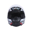 Cască convertibilă V-80 VIRTUE pentru motocicletă și scuter (negru cu grafică color, mărimea M)