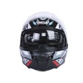 Cască convertibilă V-80 VIRTUE pentru motocicletă și scuter (negru cu grafică color, mărimea M)