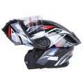 Cască convertibilă V-80 VIRTUE pentru motocicletă și scuter (negru cu grafică color, mărimea M)