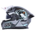 Шлем для мотоцикла, скутера 800 Racing 269 TTG интеграл (серый с графикой глянцевый, size M)