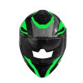Шлем 911 черный с зелёным size M (трансформер) - TTG