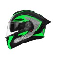 Шлем 911 черный с зелёным size L (трансформер) - TTG