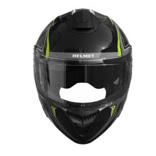 Шлем 909-А черный с зелёным size M (трансформер)  - TTG