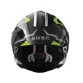 Шлем 909-А черный с зелёным size L (трансформер)  - TTG