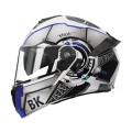 Шлем 900 серый с белым и синим size L - TTG