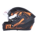 Шлем для мотоцикла, скутера 557 Orange Flower TTG интеграл (черный с оранжевым, One Size 54-61 см)