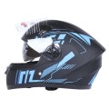 Шлем для мотоцикла, скутера 557 Blue Flower TTG интеграл (черный с синим, One Size 54-61 см)