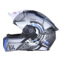Шлем для мотоцикла, скутера 900 Gear Black-Silver TTG трансформер (серый с синим, size M)