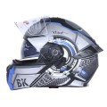Шлем для мотоцикла,скутера 900 Gear Black-Silver TTG трансформер (серый с синим, size L)