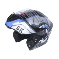 Шлем для мотоцикла,скутера 900 Gear Black-Silver TTG трансформер (серый с синим, size L)
