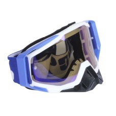 Мотоочки 309-5 белые с синим (линза синяя) VIRTUE