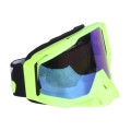 Ochelari de motocicletă 309-11 verde neon (lentilă albastră) VIRTUE
