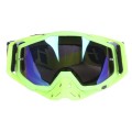 Ochelari de motocicletă 309-11 verde neon (lentilă albastră) VIRTUE