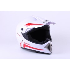 Casca motocross motocross MD-905 VIRTUE (alb-rosu, marimea L)