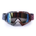 Ochelari de motocicleta (cameleon din sticla) fara nas VIRTUE V04 acrilic inchis tactic negru, rama cu imprimeu