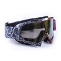 Ochelari de motocicleta (cameleon din sticla) fara nas VIRTUE V04 acrilic inchis tactic negru, rama cu imprimeu