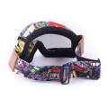 Ochelari de motocicleta (cameleon din sticla) fara nas VIRTUE V002 acrilic inchis maro tactic, rama cu imprimeu