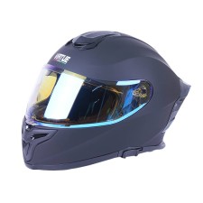 Casca moto cross MD-820-1 VIRTUE (negru mat, sticla cameleon albastra, marimea S)