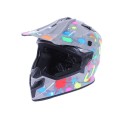 Casca moto cross MD-911 VIRTUE (gri cu grafica color, marimea XS)