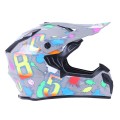 Casca moto cross MD-911 VIRTUE (gri cu grafica color, marimea XS)