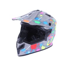 Шлем мотоциклетный кроссовый MD-911 VIRTUE (серый с цветной графикой, size S)