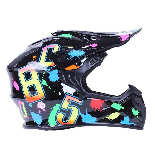 Шлем мотоциклетный кроссовый MD-911 VIRTUE (черный с цветной графикой, size S) с очками Шлем мотоциклетный кроссовый MD-911 VIRTUE (черный с цветной графикой, size S) с очками