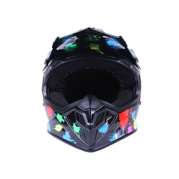 Шлем мотоциклетный кроссовый MD-911 VIRTUE (черный с цветной графикой, size S) с очками Шлем мотоциклетный кроссовый MD-911 VIRTUE (черный с цветной графикой, size S) с очками