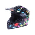 Casca moto cross MD-911 VIRTUE (neagra cu grafica color, marimea M) cu ochelari de protectie