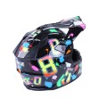 Casca moto cross MD-911 VIRTUE (neagra cu grafica color, marimea M) cu ochelari de protectie