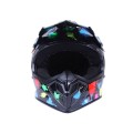 Casca moto cross MD-911 VIRTUE (neagra cu grafica color, marimea M) cu ochelari de protectie