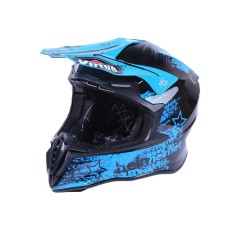Шлем мотоциклетный кроссовый MD-902 VIRTUE (черно-голубой, size L)