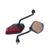 Зеркала Призма TT AGRO MOTO черные с красным на мотоцикл, М10, к-т 2 шт.