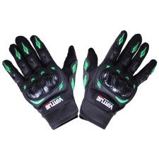 Мотоперчатки всесезонные (короткие) VIRTUE size ХL полиэстер карбон на липучке зеленые