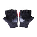 Мотоперчатки всесезонные без пальцев VIRTUE YM001-15 size L мембрана карбон на липучке красные
