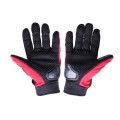 Mănuși de motocicletă pentru orice vreme (scurte) VIRTUE mărimea L membrană nubuc carbon cu velcro roșu