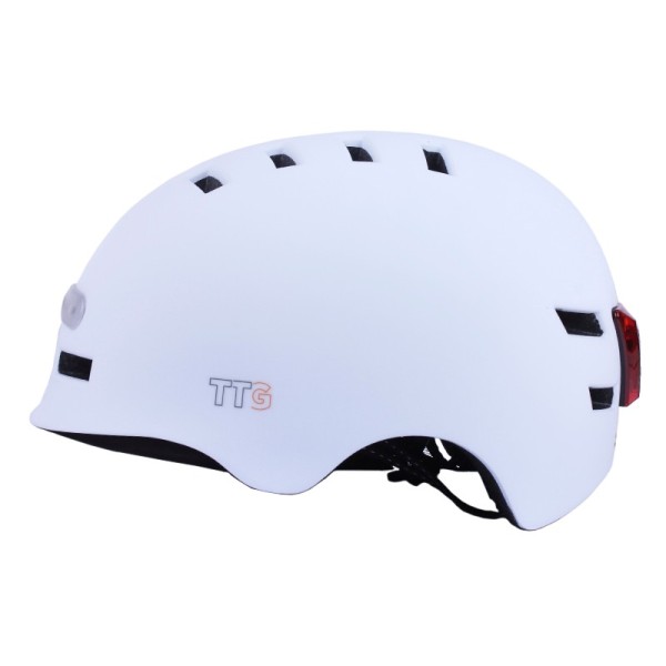 Шлем для самокатов, скейтов GTS-H-039 TTG с габаритным фонарем (белый, size L) Шлем для самокатов, скейтов GTS-H-039 TTG с габаритным фонарем (белый, size L)