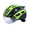 Casca de bicicleta GTS-H-090 TTG cu lumina de marcare, ochelari de protectie (negru cu galben, marimea L)