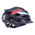 Casca de bicicleta H-093 TTG cu viziera neagra, lumina laterala (negru cu rosu, marimea L)