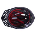 Casca de bicicleta H-093 TTG cu viziera neagra, lumina laterala (negru cu rosu, marimea L)