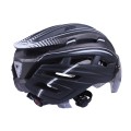 Casca de bicicleta GTS-H-090 TTG cu lampă laterală, ochelari de protecție (negru cu gri, mărime L)