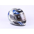 Casca moto integrala 2001 TATA (albastru-alb, marimea M)