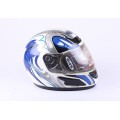 Casca moto integrala 2001 TATA (albastru-alb, marimea M)