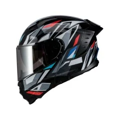 Cască convertibilă V-80 VIRTUE pentru motocicletă și scuter (negru cu grafică color, mărimea XL)