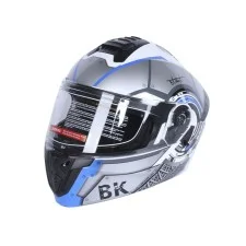 Шлем для мотоцикла, скутера 900 Gear White-Silver TTG трансформер (серый с белым и синим, size L)