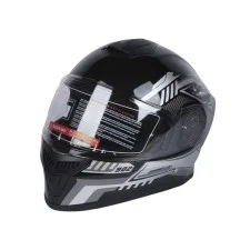 Cască integrală TTG 902 Functional pentru motocicletă și scuter (negru cu grafică albă, mărime universală 54-61 cm)