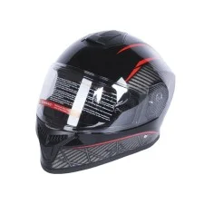 Cască integrală Hunter 902 TTG pentru motocicletă și scuter (negru și roșu, mărime universală 54-61 cm)