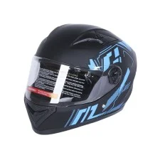 Cască de motocicletă și scuter 557 Blue Flower TTG integrală (negru și albastru, mărime unică 54-61 cm)