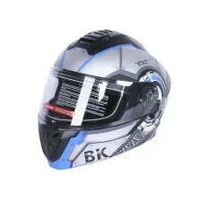 Шлем для мотоцикла,скутера 900 Gear Black-Silver TTG трансформер (серый с синим, size L)