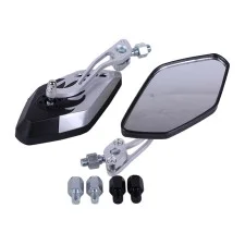 Oglinzi cu adaptoare 2064 TT AGRO MOTO pentru scuter, gri cu negru, set - 2 buc.